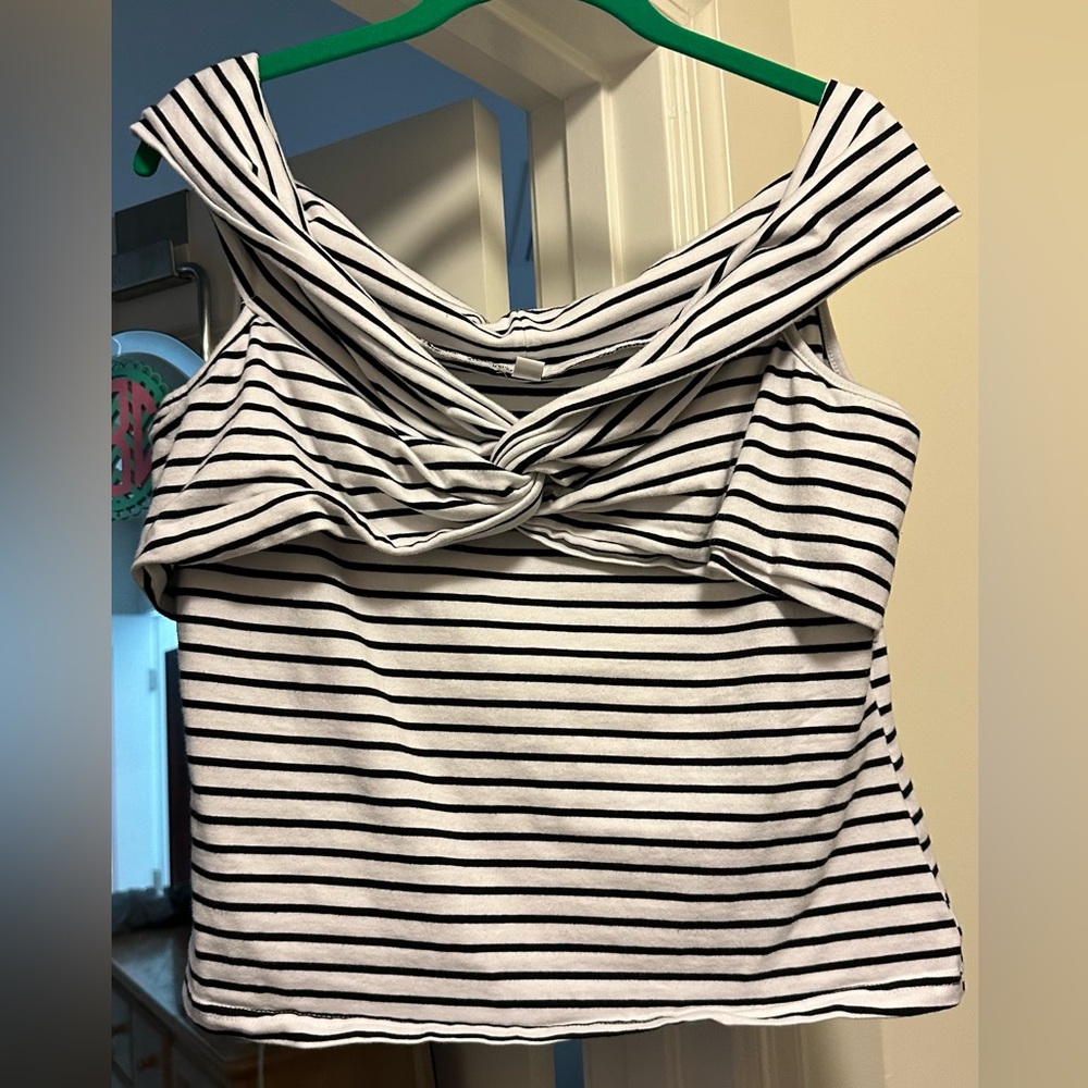 Striped Off-Shoulder Women's Top